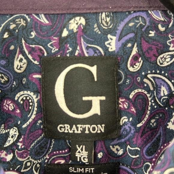 Grafton Men's Long Sleeve Paisley Button Down Shirt - Picture 3 of 10